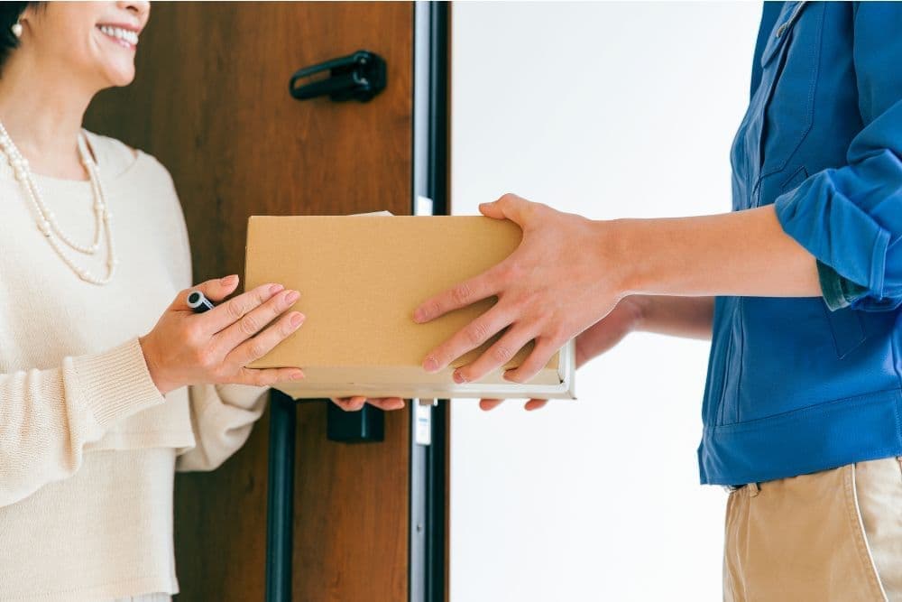 Handing over deliveries with a smile